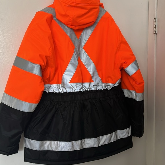 Men’s Safety Coat Jacket XL Parka hi visibility HiVis - Picture 8 of 13